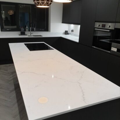 installing quartz worktops fitting complete