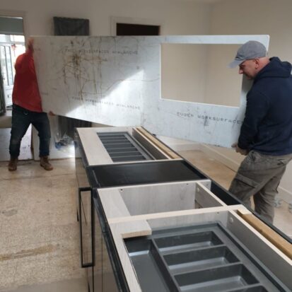 Granite worktops fitting quartz