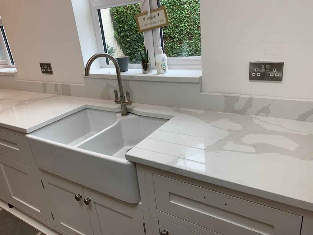 Quartz kitchen worktops made of resin