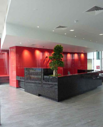 Cladding reception desk granite