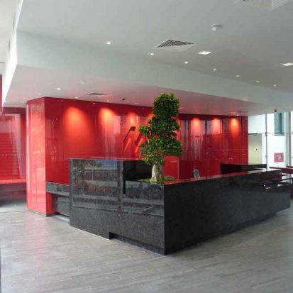 Cladding reception desk granite