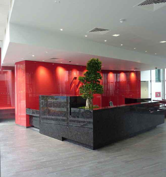 Cladding reception desk granite