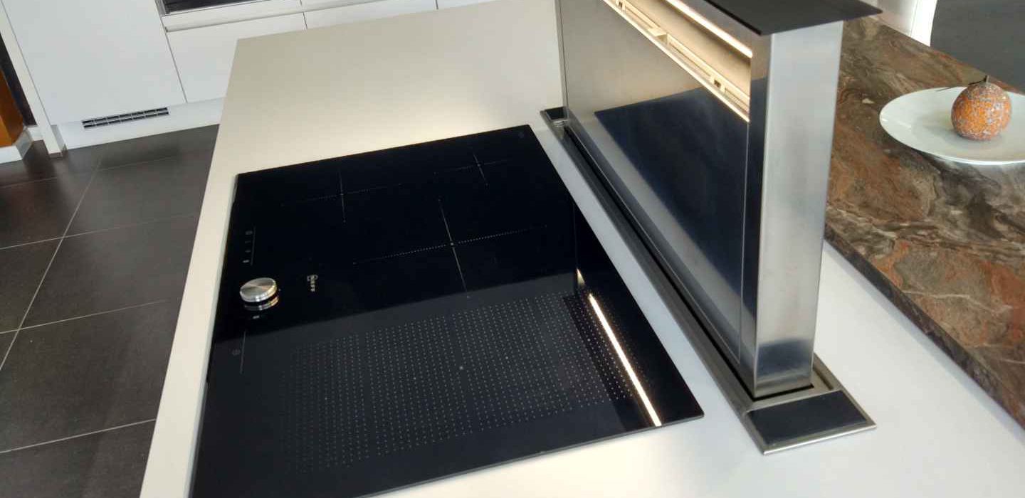 Induction hob on a ceramic worktop