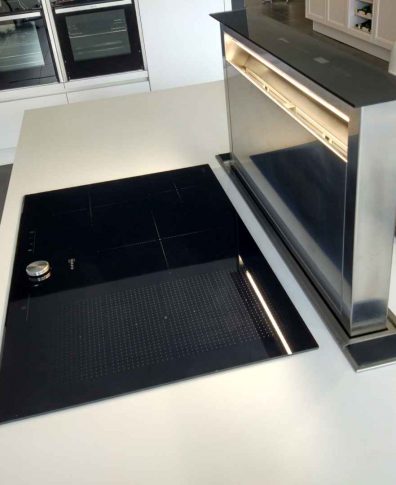 Induction hob on a ceramic worktop