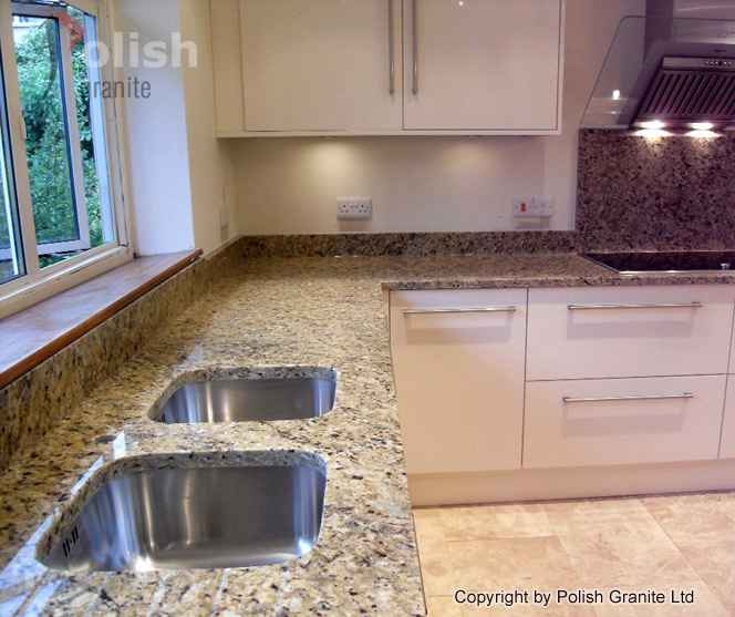 Undermounted Sinks in Venetian Gold granite