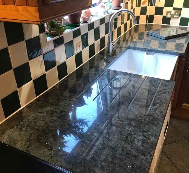 Draining Grooves on green granite