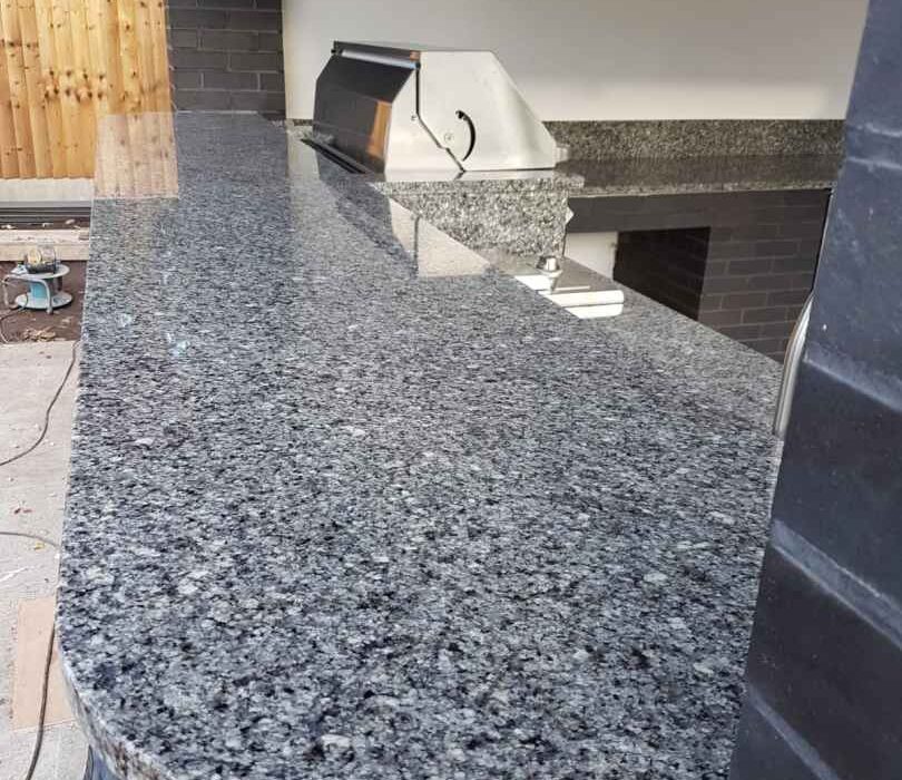 Azul Platino granite outside BBQ