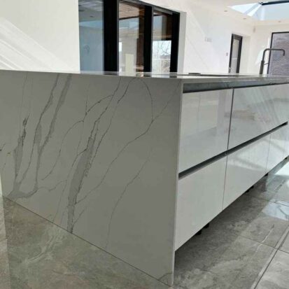 marble look quartz worktops kitchen island