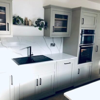 quartz worktops in modern kitchen