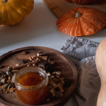 pumkin carved before Halloween on quartz worktops