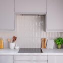 white quartz worktops installed with tiles